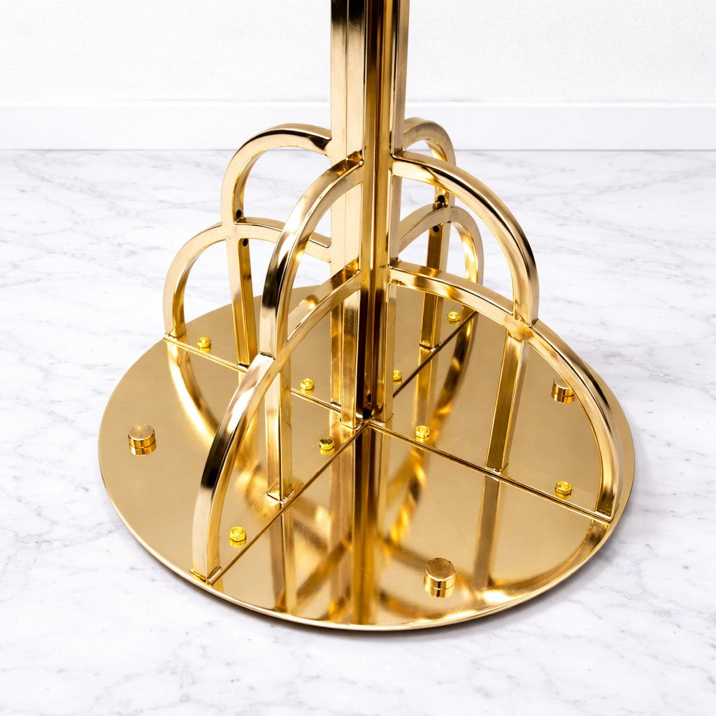 Details of 32" Gold Round Metal Flower Stand 