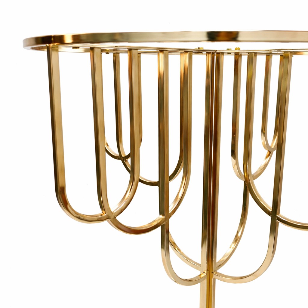 Details of 32" Gold Round Metal Flower Stand 