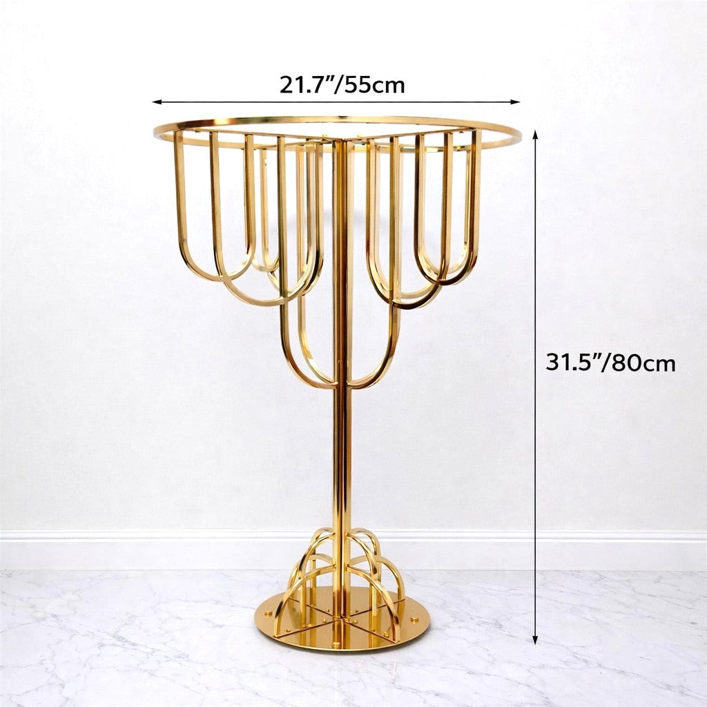 Size of 32" Gold Round Metal Flower Stand 