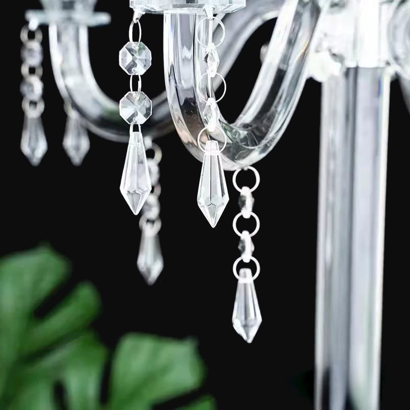 5 Arm 37.4" Crystal Glass Candelabra