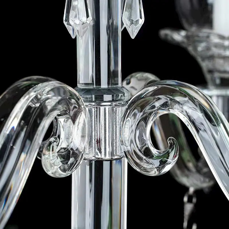 5 Arm 37.4" Crystal Glass Candelabra