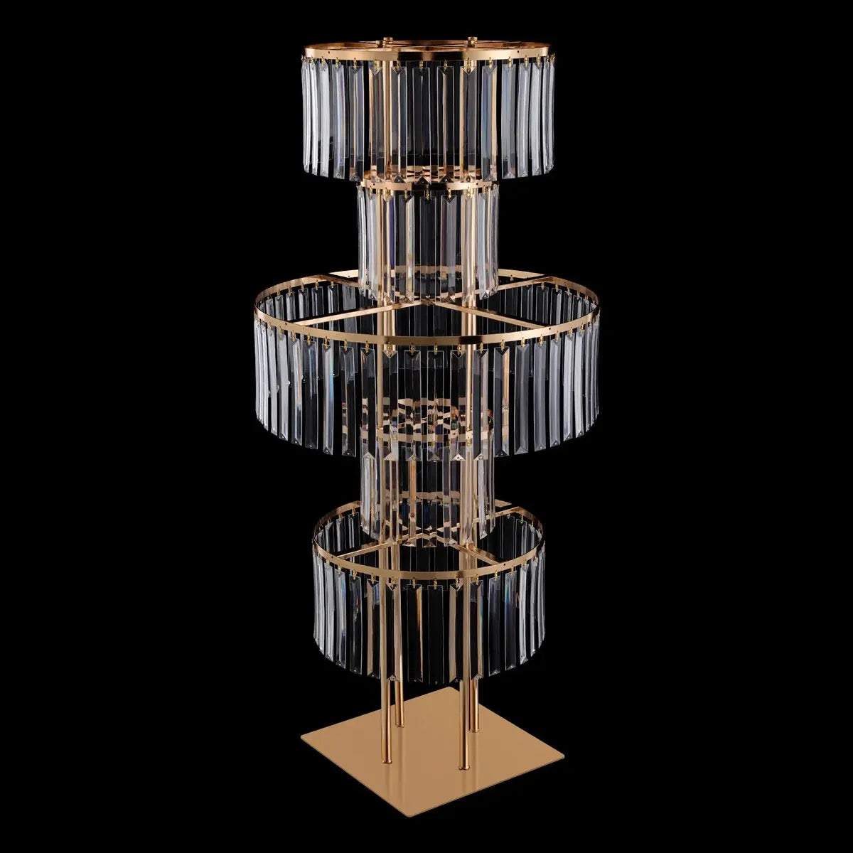 40" Gold 5-Tier Round Metal Flower Stand