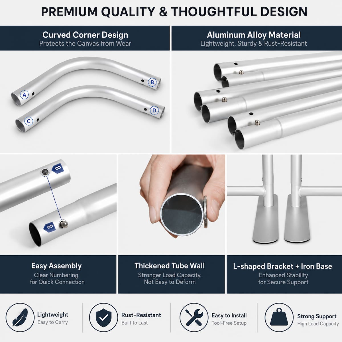 Aluminum Open Wall Arched Stand