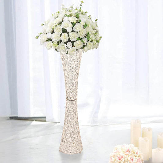 36" Gold Full Crystal Centerpiece Stand 