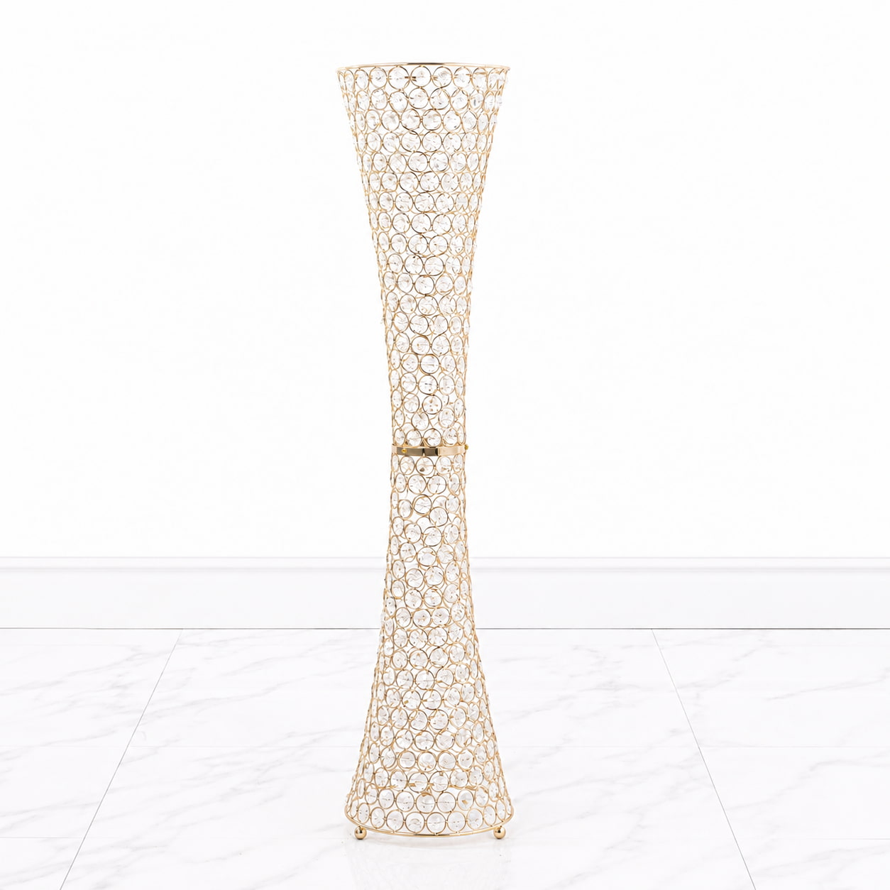 36" Gold Full Crystal Centerpiece Stand 