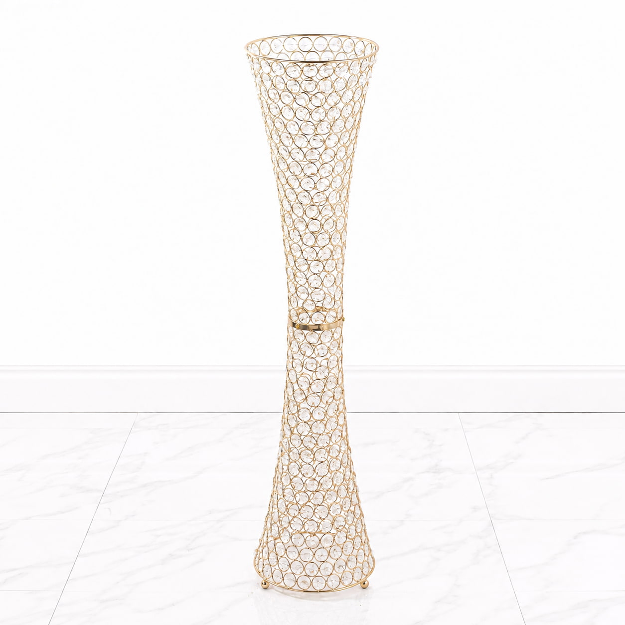 36" Gold Full Crystal Centerpiece Stand 