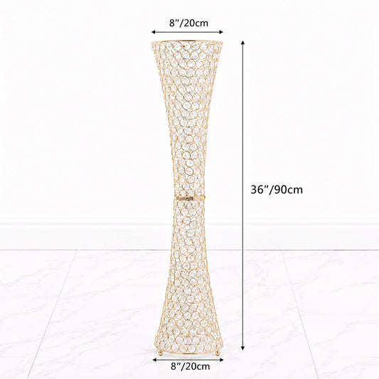 36" Gold Full Crystal Centerpiece Stand 