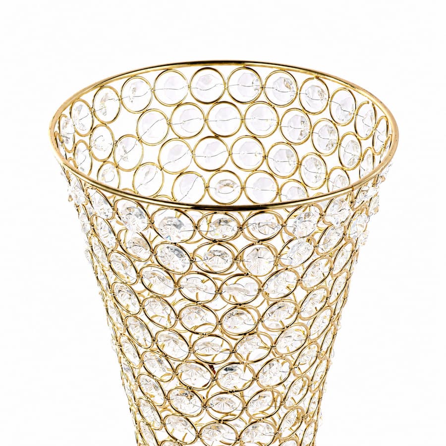 36" Gold Full Crystal Centerpiece Stand 