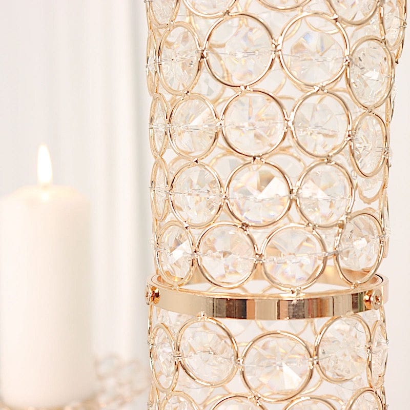 36" Gold Full Crystal Centerpiece Stand 