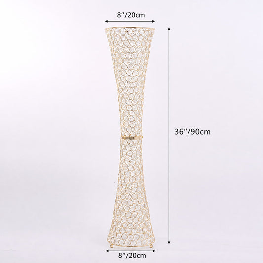 36" Gold Full Crystal Centerpiece Stand 
