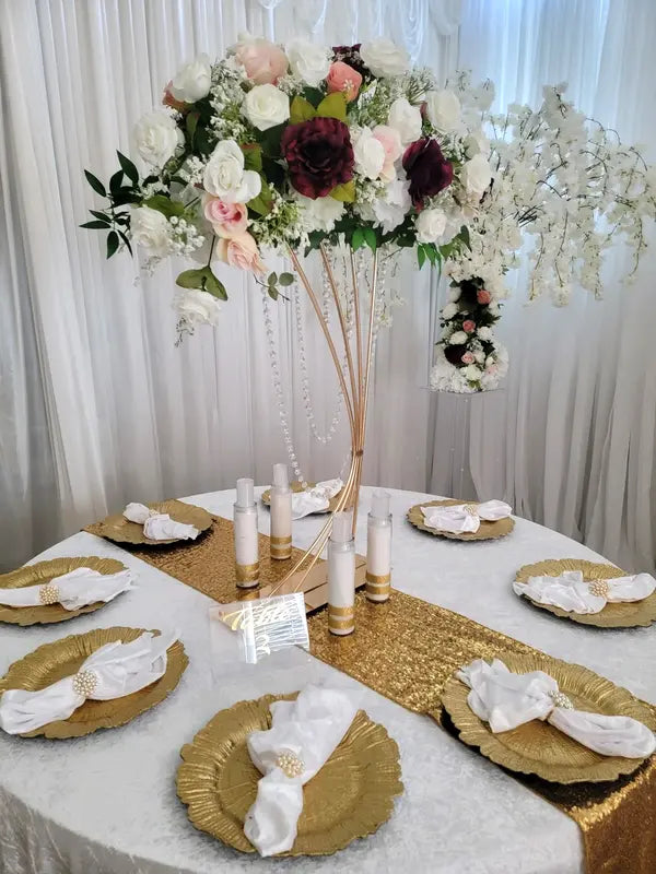 Table Floral Stand With Clear Pendant