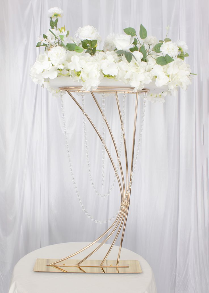 Table Floral Stand With Clear Pendant