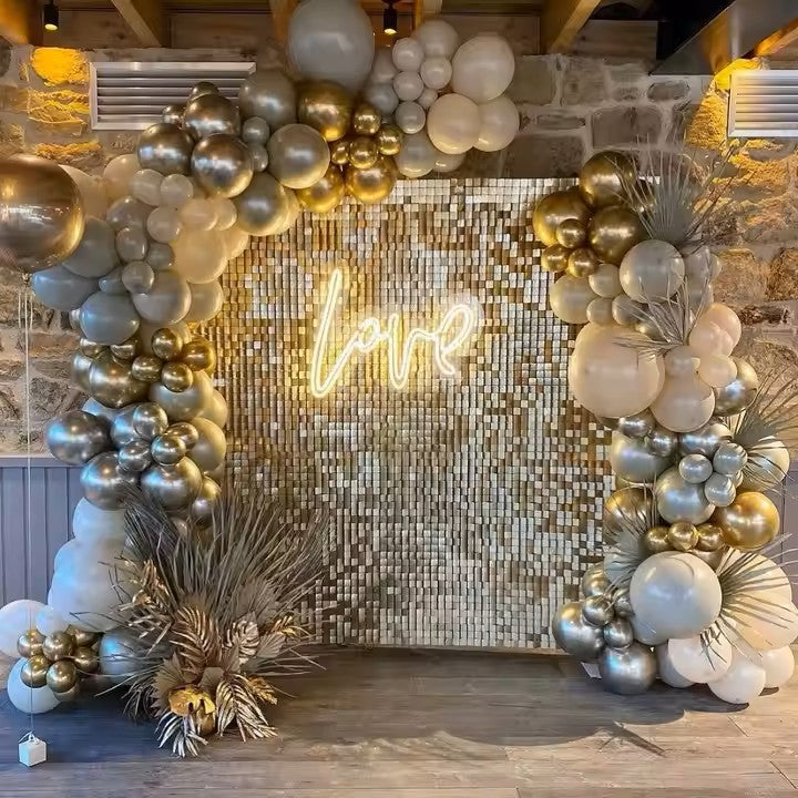 Mirror Light Gold Shimmer Wall
