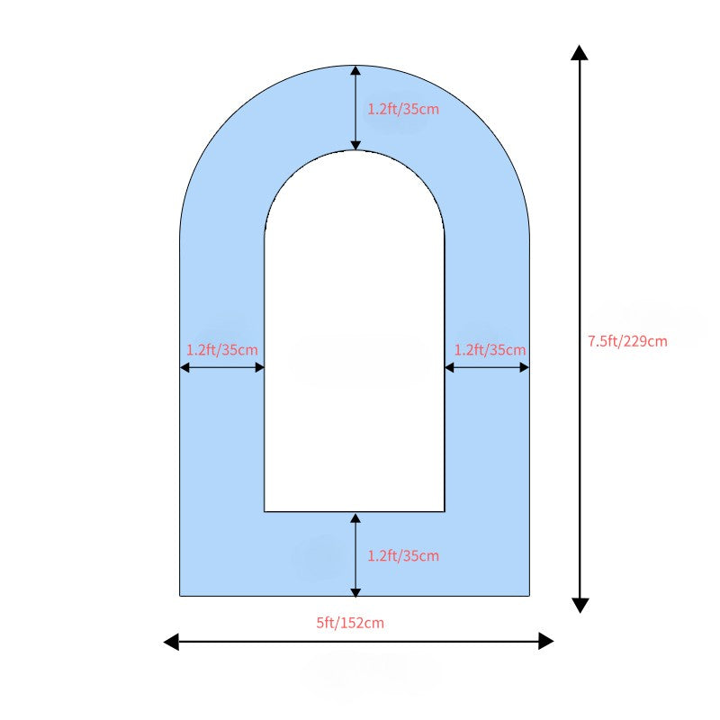 Aluminum Open Wall Arched Stand Size