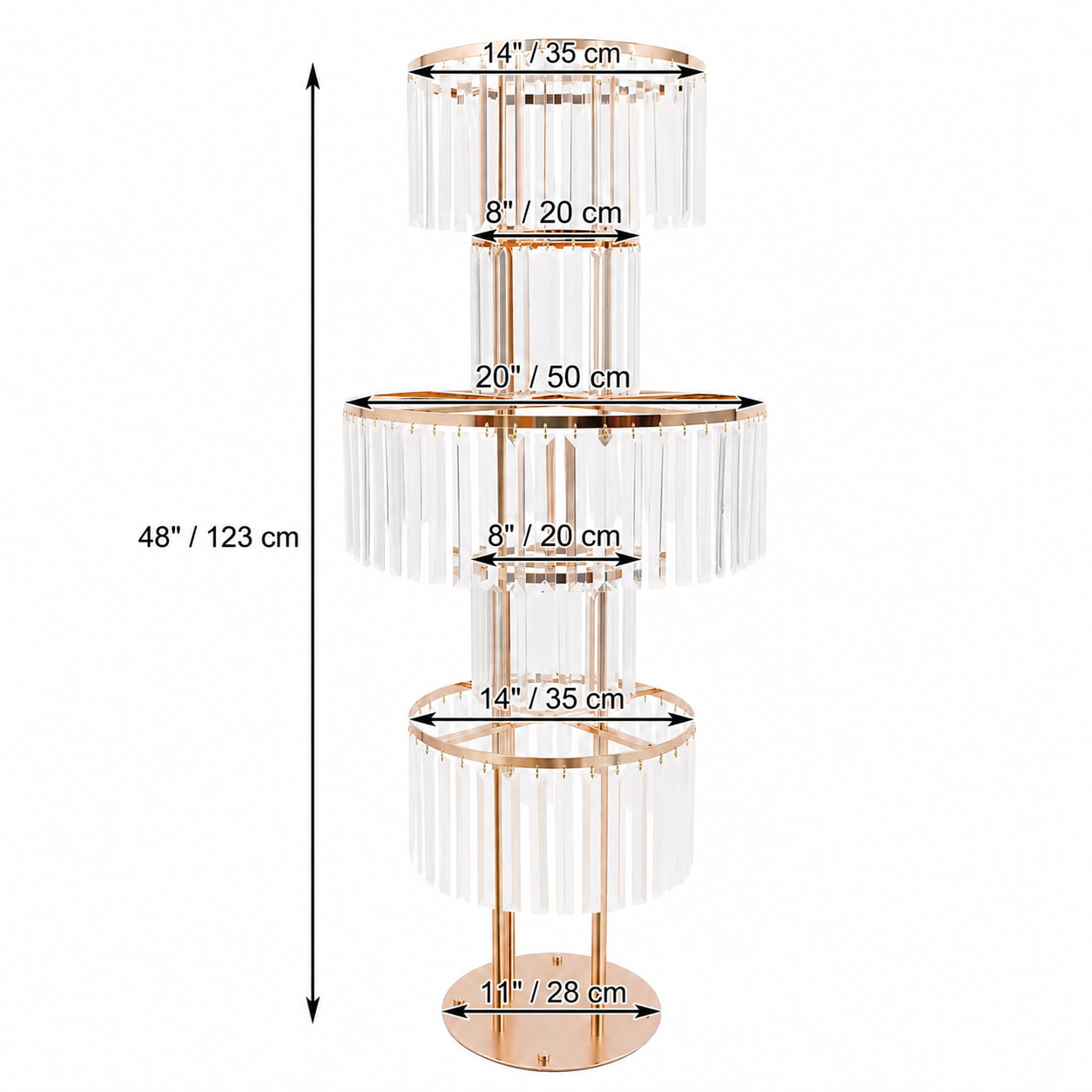 5-Tier Round Gold Flower Stand