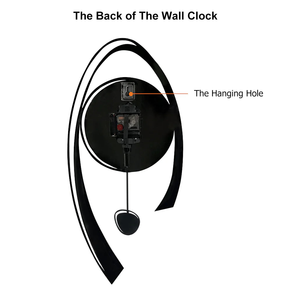 Modern 3D Acrylic Wall Clock with Sleek Pendulum 