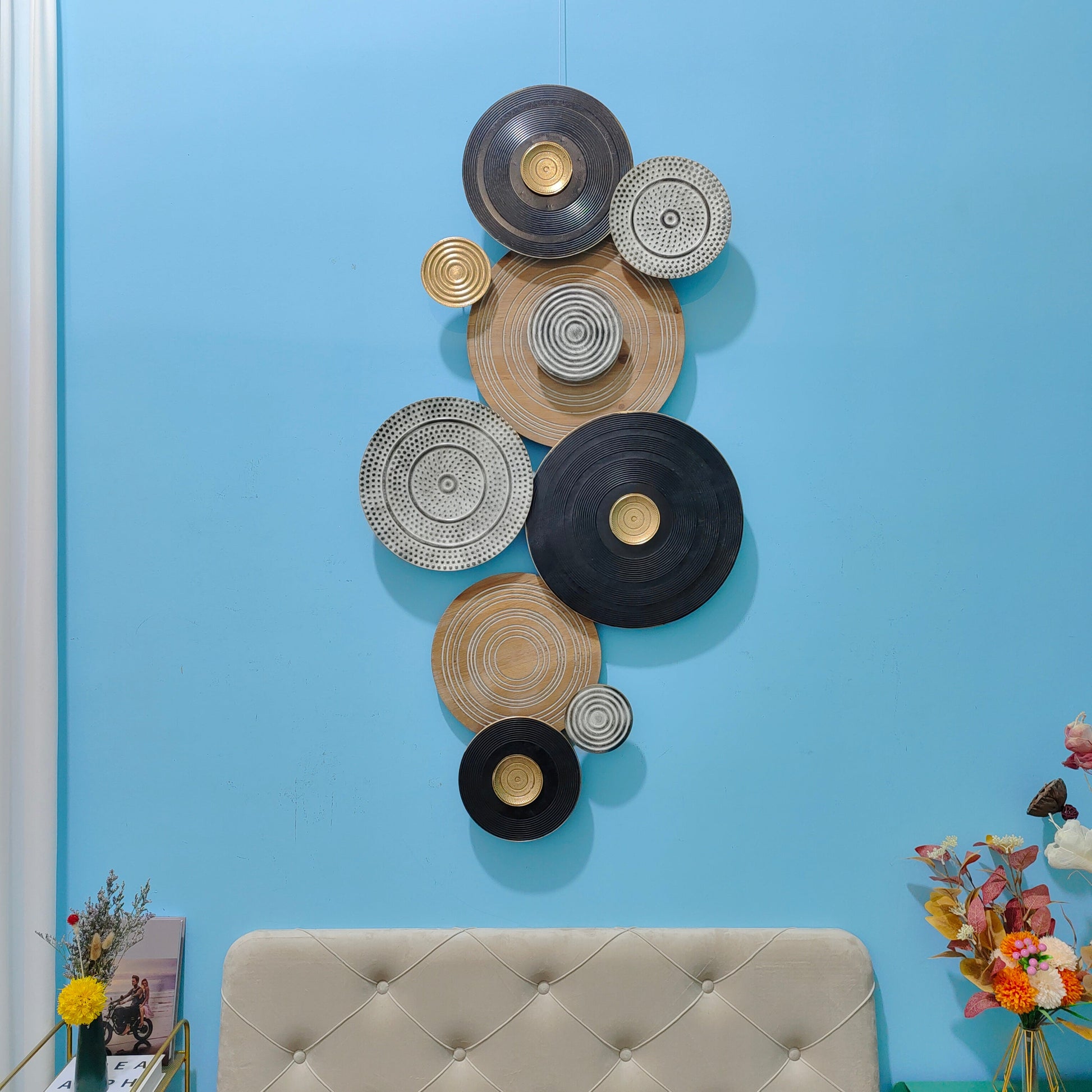 Creative 3D Multi-Color Geometric Metal Wall Art