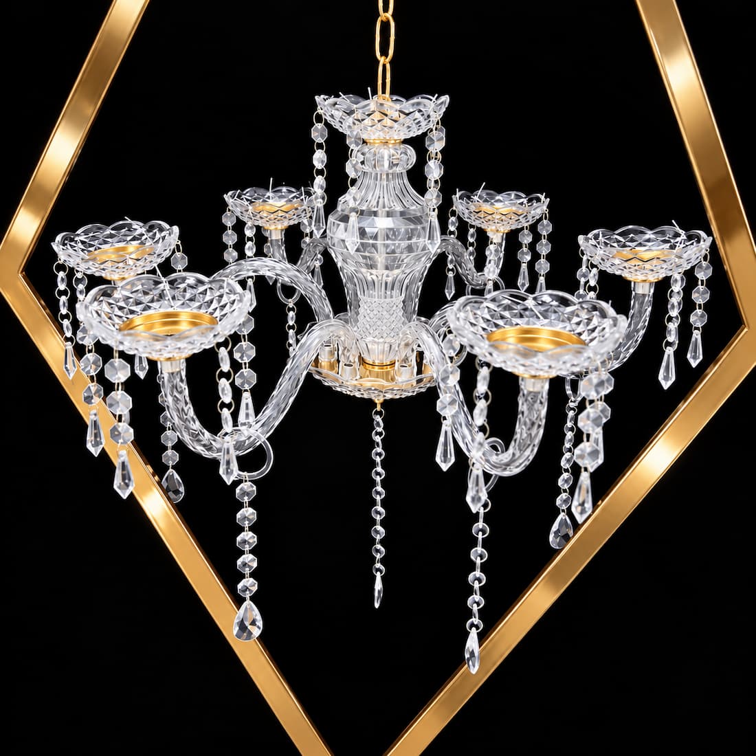48" Tall Diamond Metal Candelabra