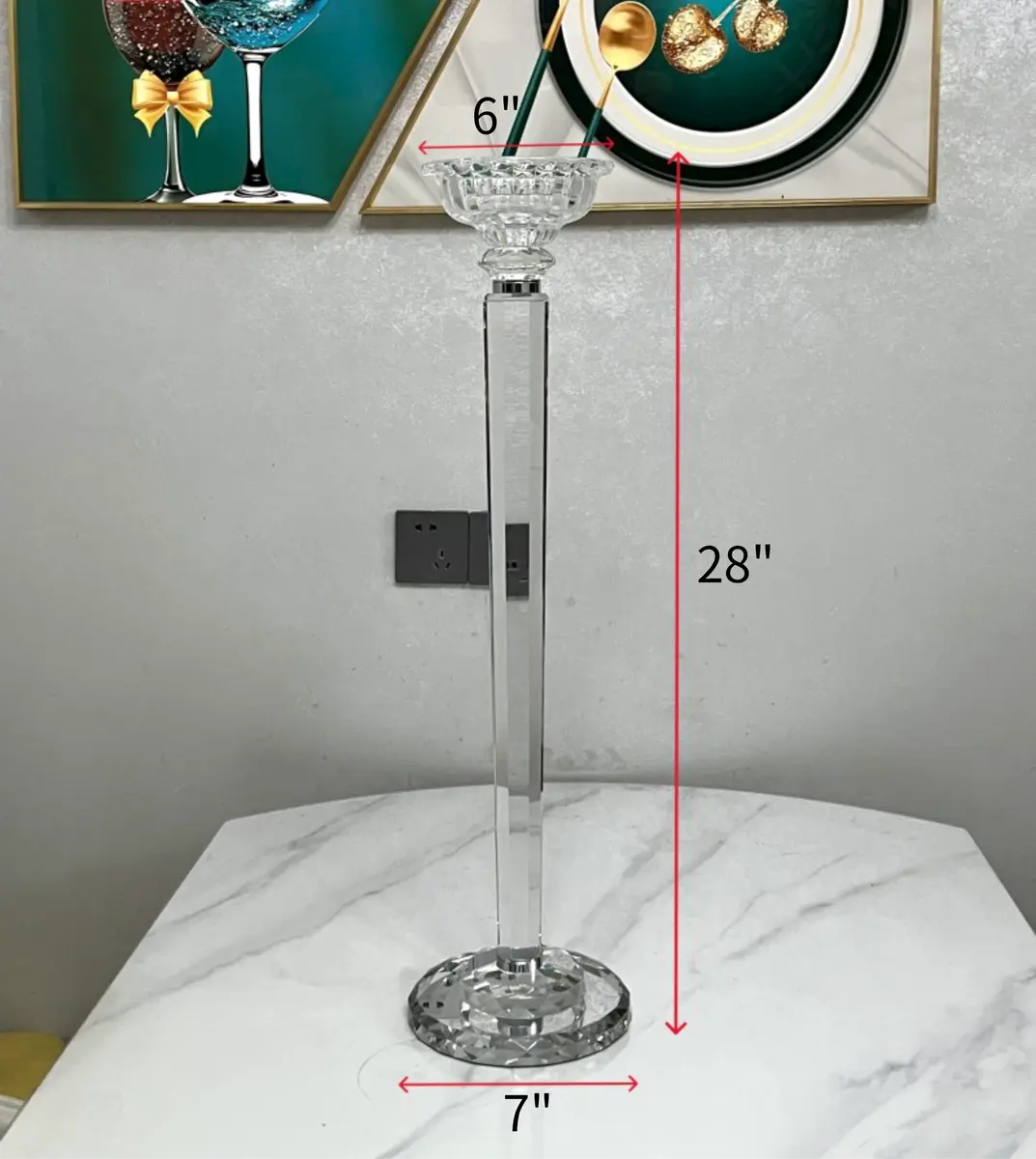 Crystal Table Floral Stand Size
