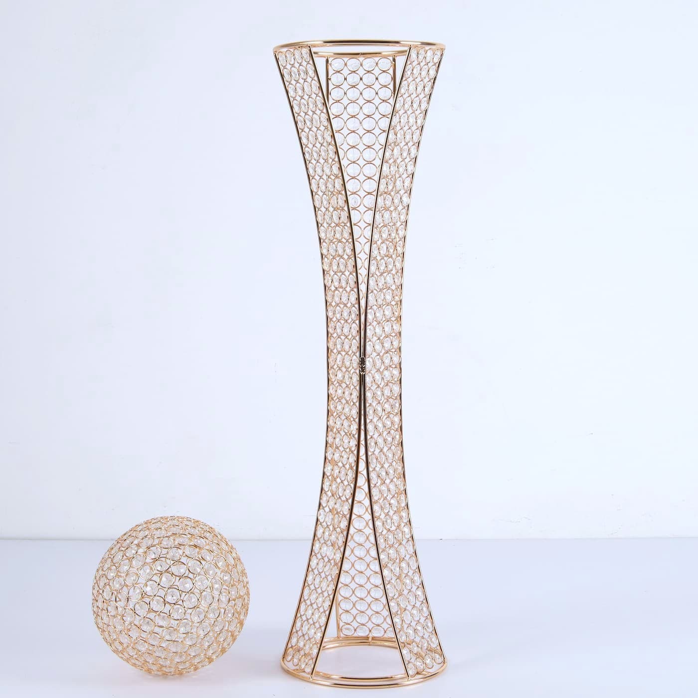 Gold Crystal Centerpiece Stand with Removable Orb