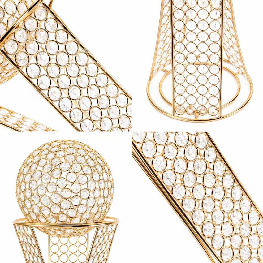 Gold Crystal Centerpiece Stand with Removable Orb