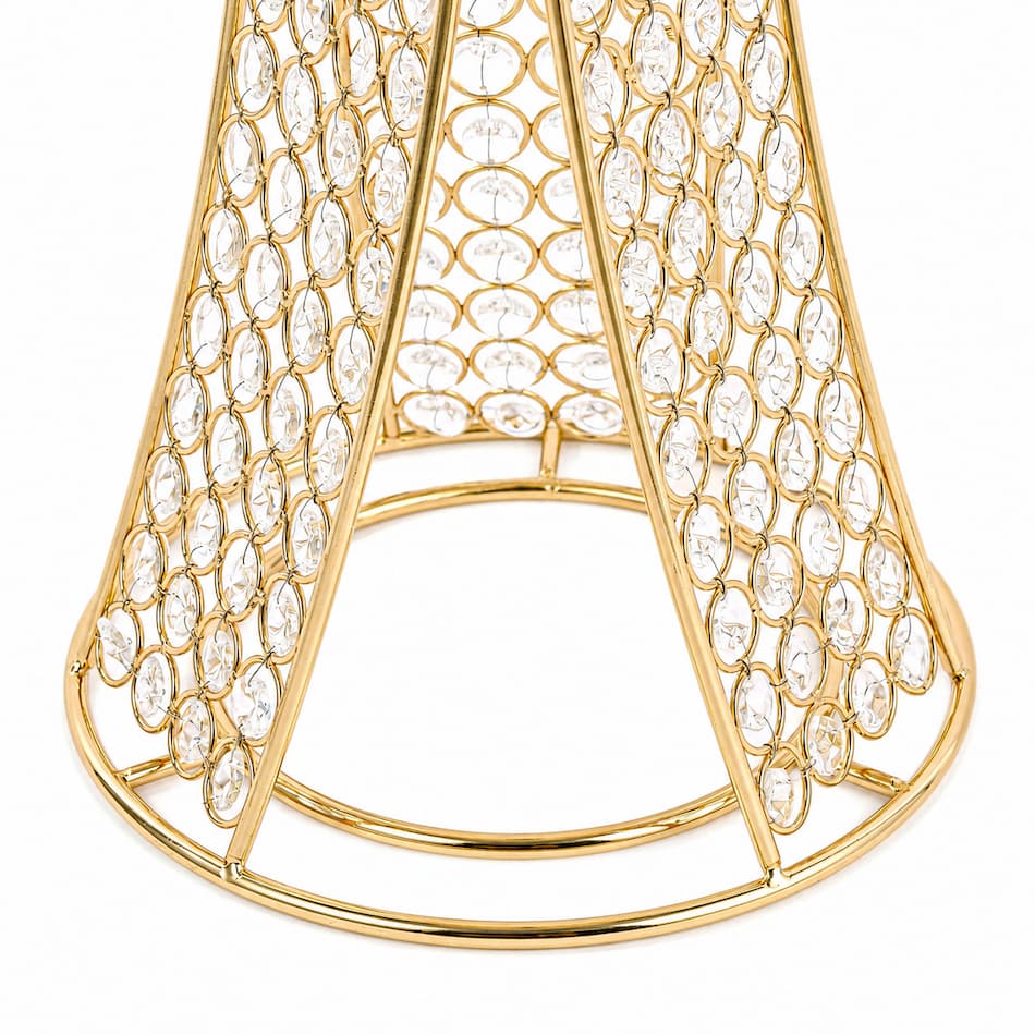 32" Gold Crystal Centerpiece Stand with Removable Orb