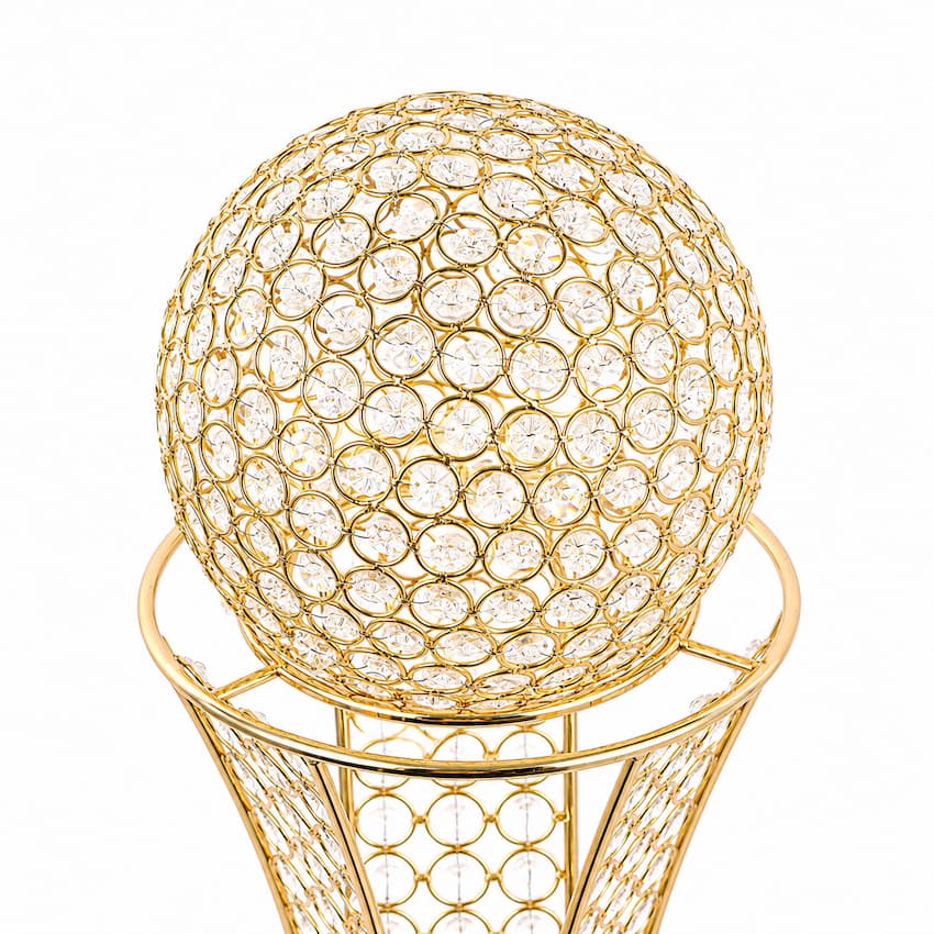32" Gold Crystal Centerpiece Stand with Removable Orb