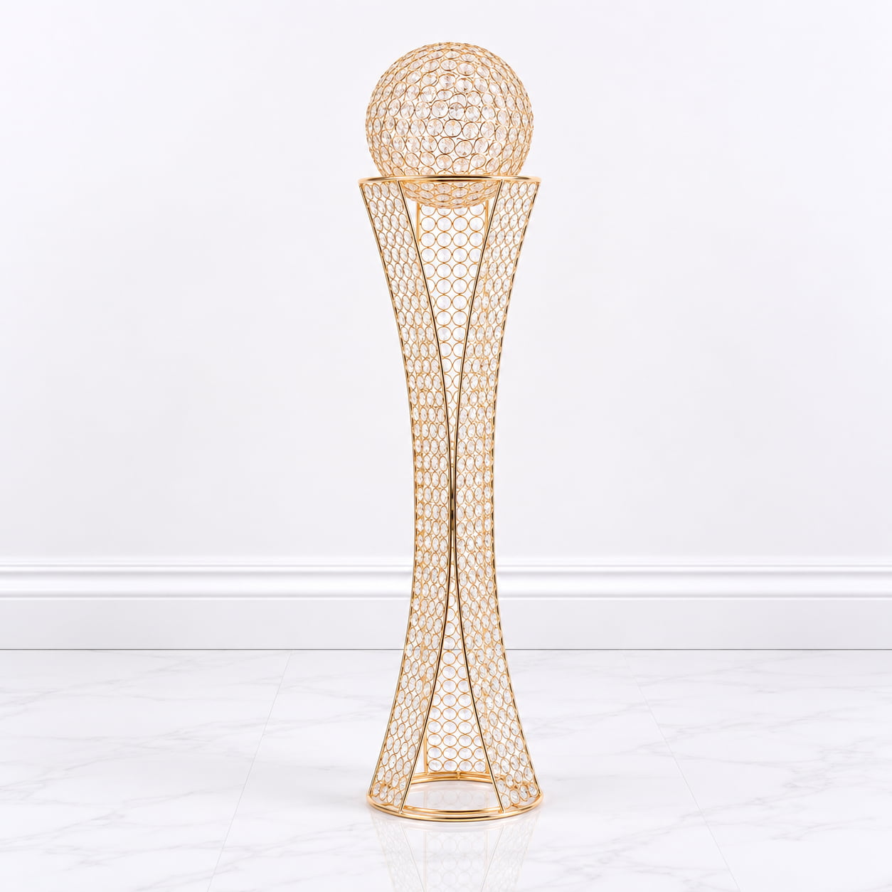 Gold Crystal Centerpiece Stand with Removable Orb