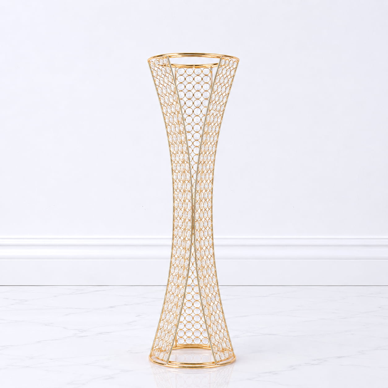 Gold Crystal Centerpiece Stand with Removable Orb