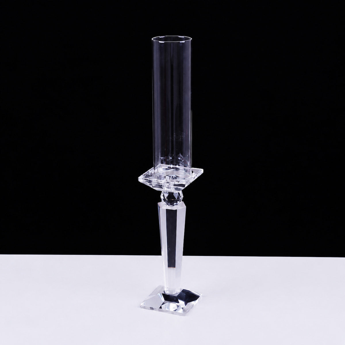 Crystal Candle Holder Set of 3 with Hurricane Glass Shades