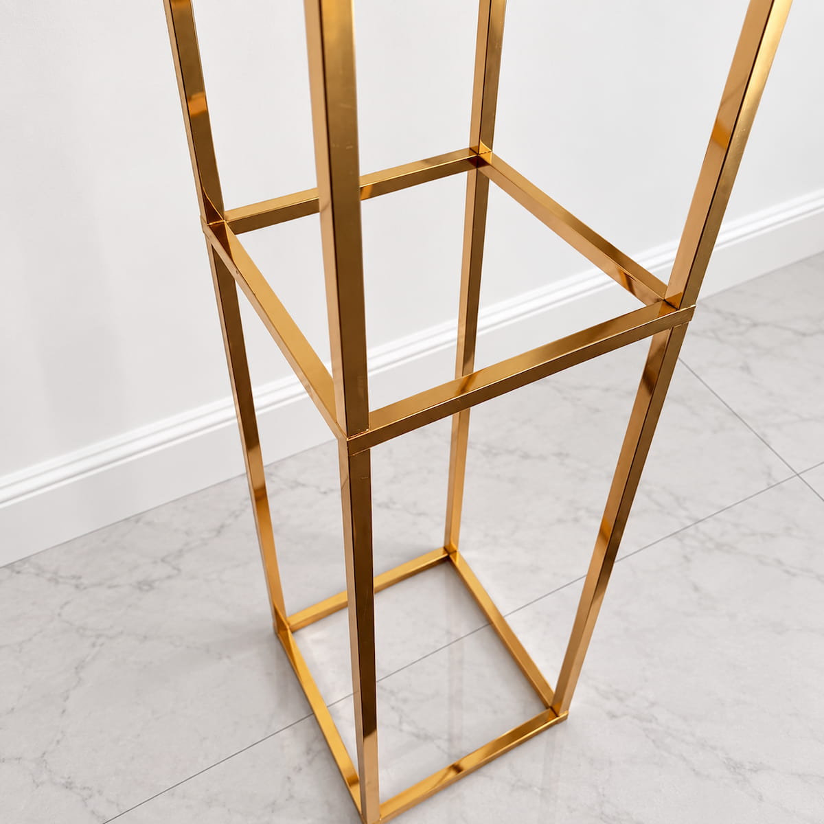 Gold 3D Geometric Wedding Arch Backdrop Stand
