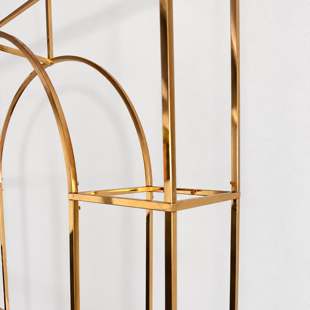 Gold 3D Geometric Wedding Arch Backdrop Stand