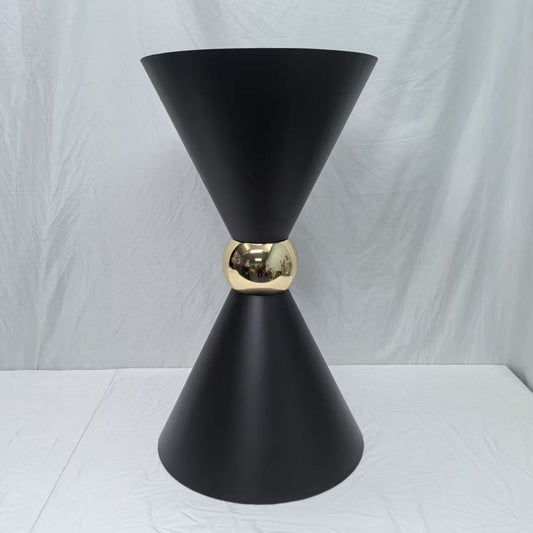 Luxury Black Metal Double Cone Dessert Table Stand