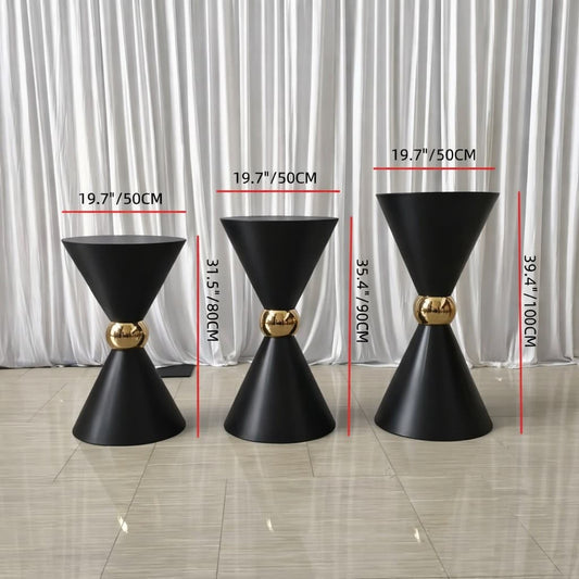 Size of Luxury Black Metal Double Cone Dessert Table Stand