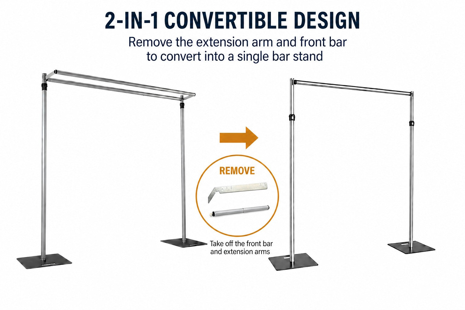 10FT Adjustable Dual Crossbar Backdrop Stand