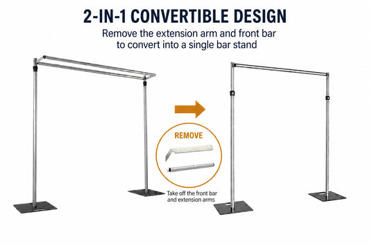 10FT Adjustable Dual Crossbar Backdrop Stand