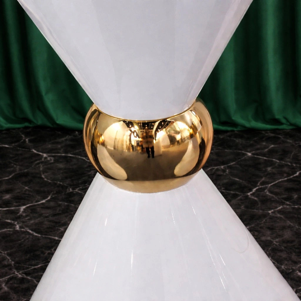 Details of Luxury White Metal Double Cone Dessert Table Stand