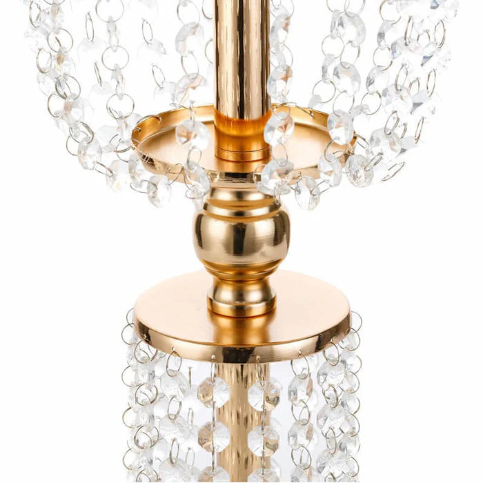  Gold Double-Tier Crystal Centerpiece Stand