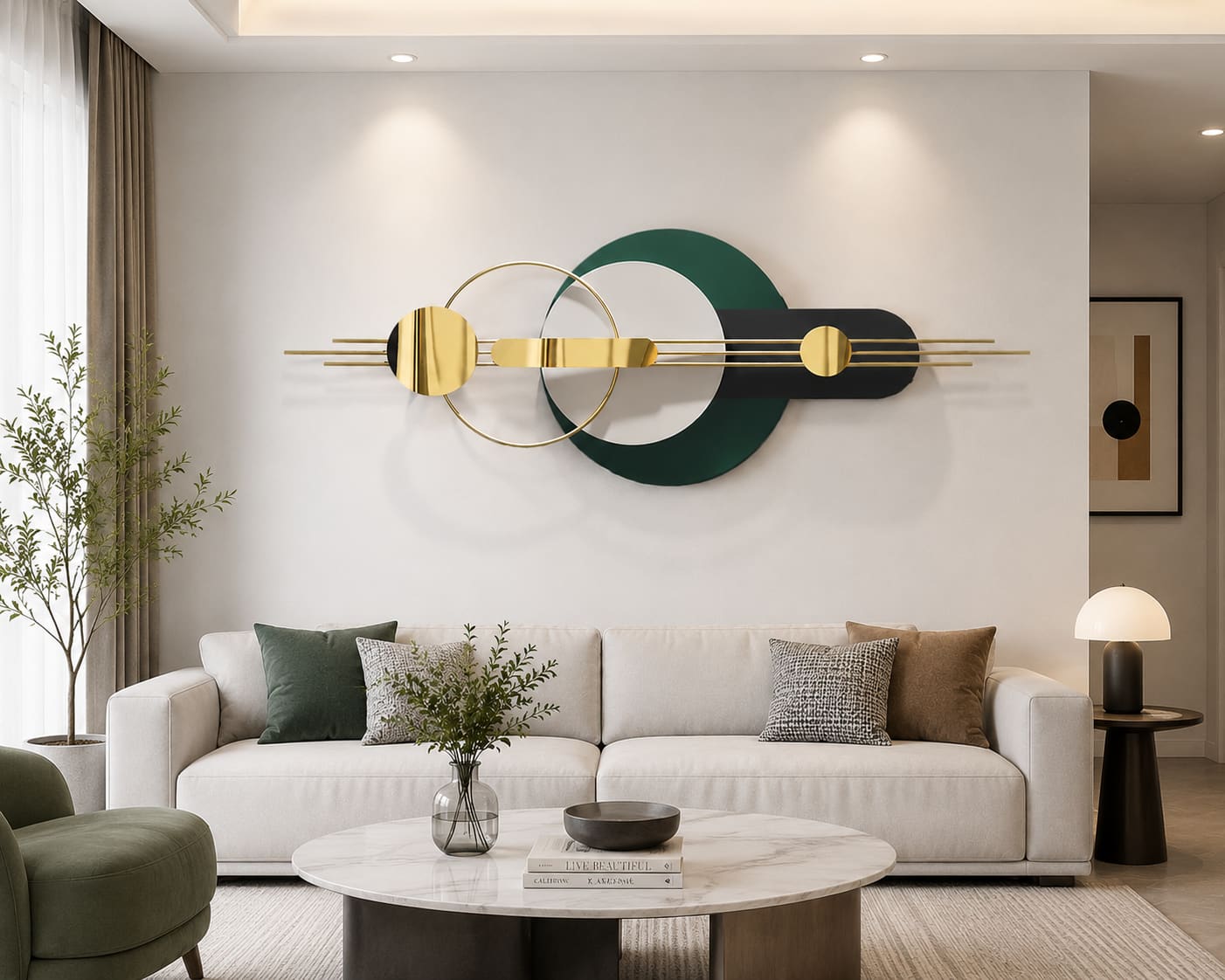 Handcrafted 3D Modern Multicolor Geometric Metal Wall Art Decor