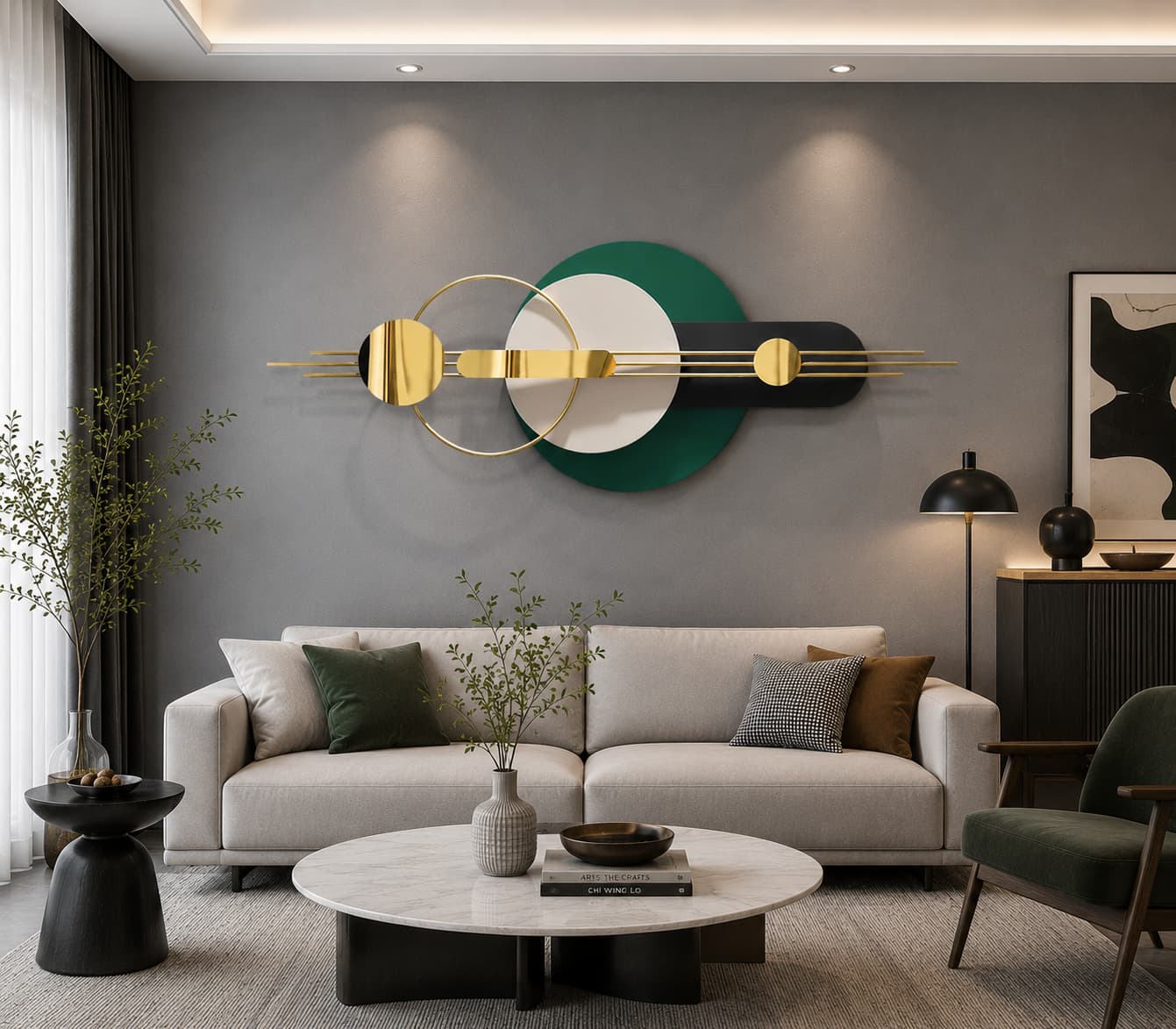 Handcrafted 3D Modern Multicolor Geometric Metal Wall Art Decor