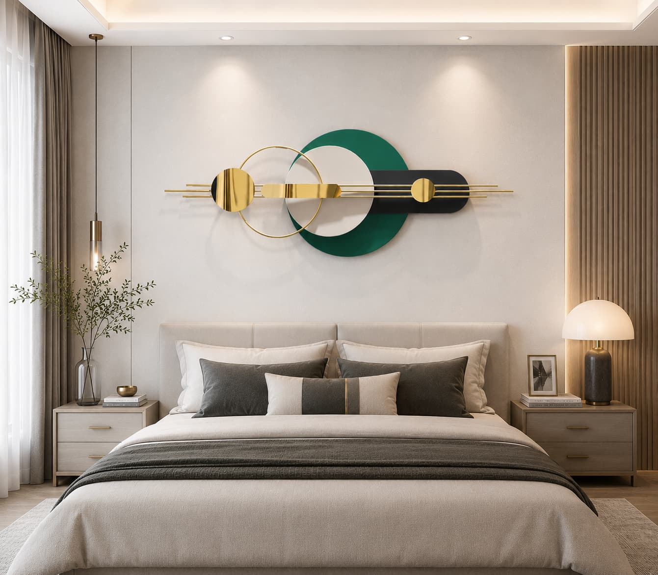 Handcrafted 3D Modern Multicolor Geometric Metal Wall Art Decor