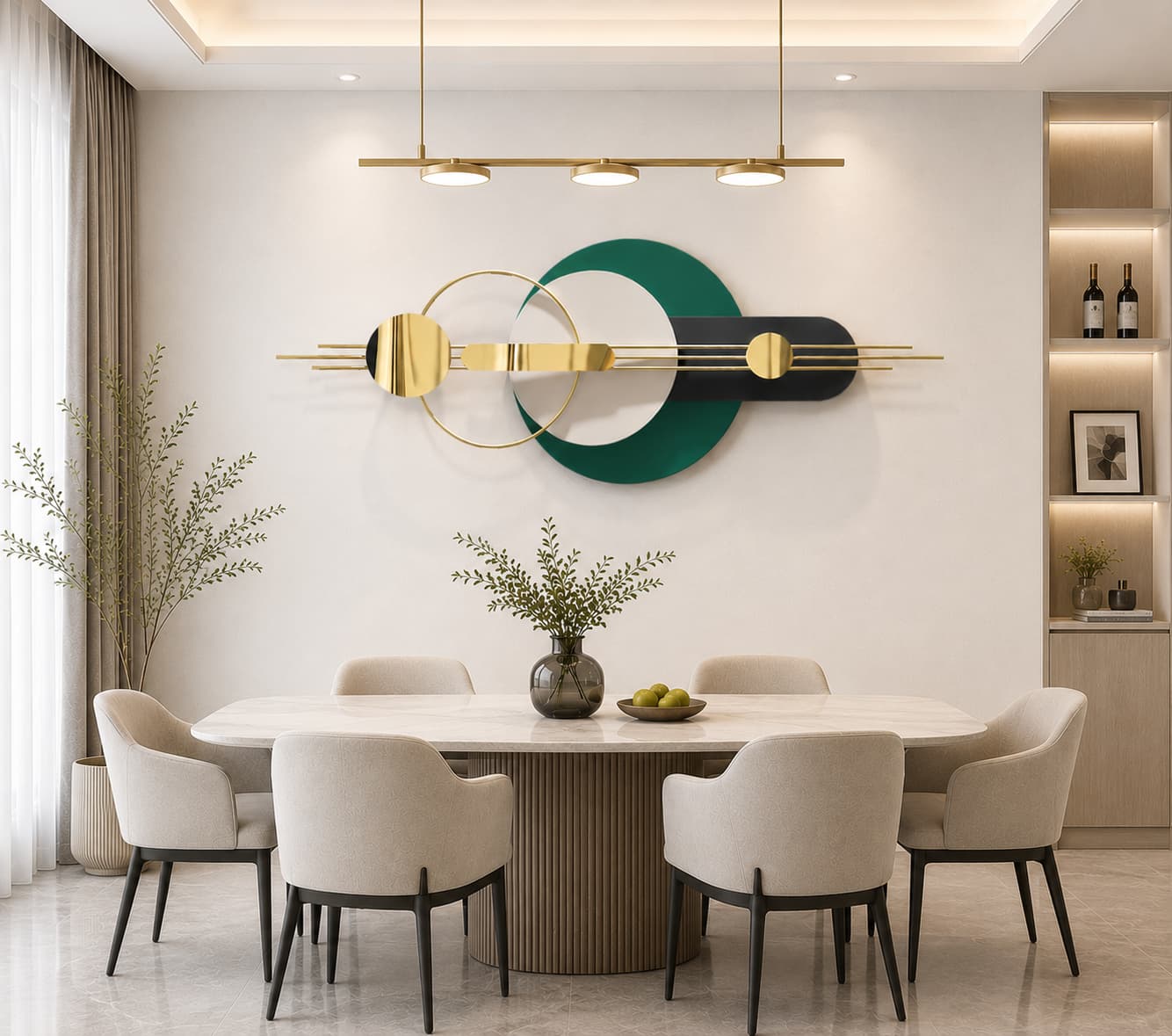 Handcrafted 3D Modern Multicolor Geometric Metal Wall Art Decor