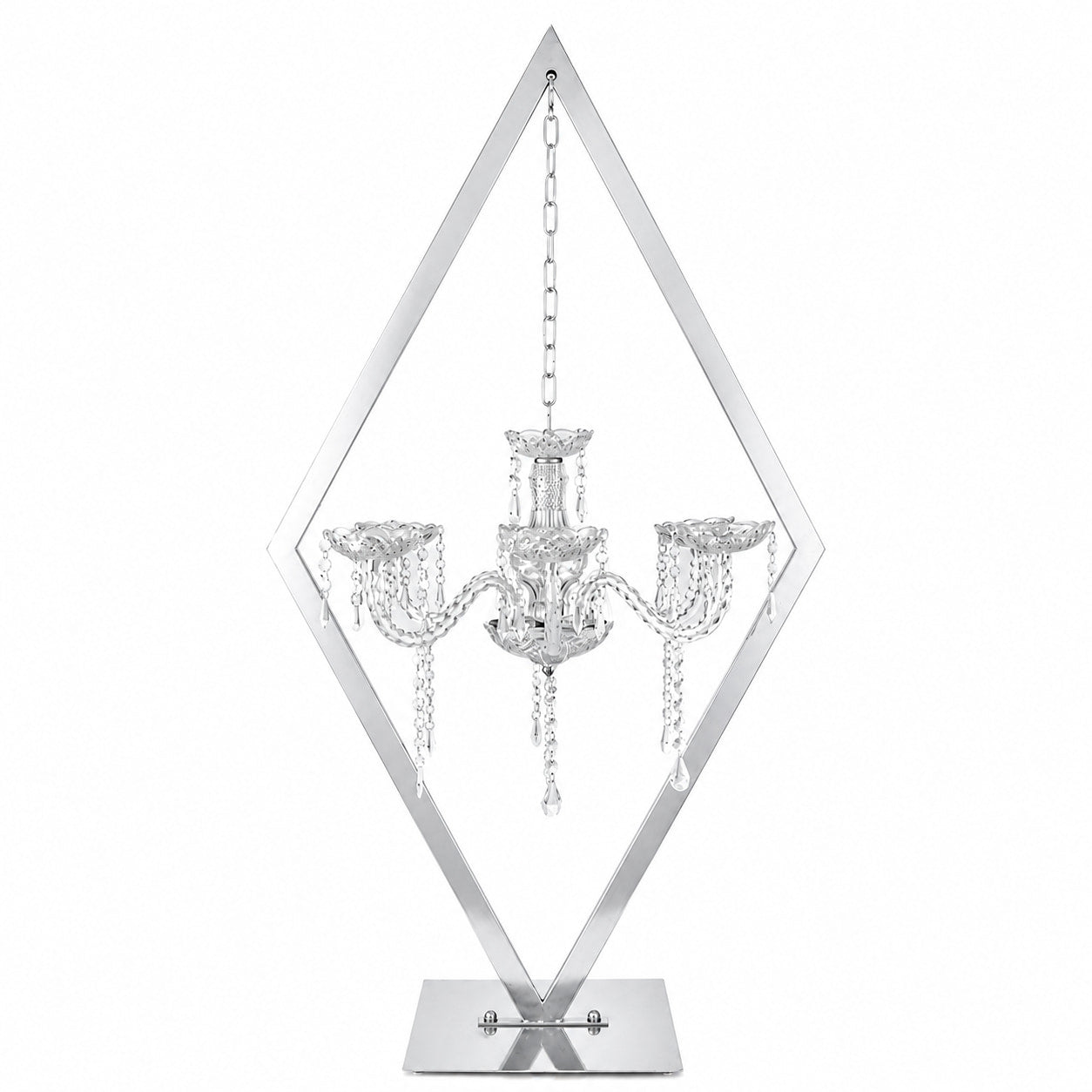 48" Tall Diamond Metal Candelabra