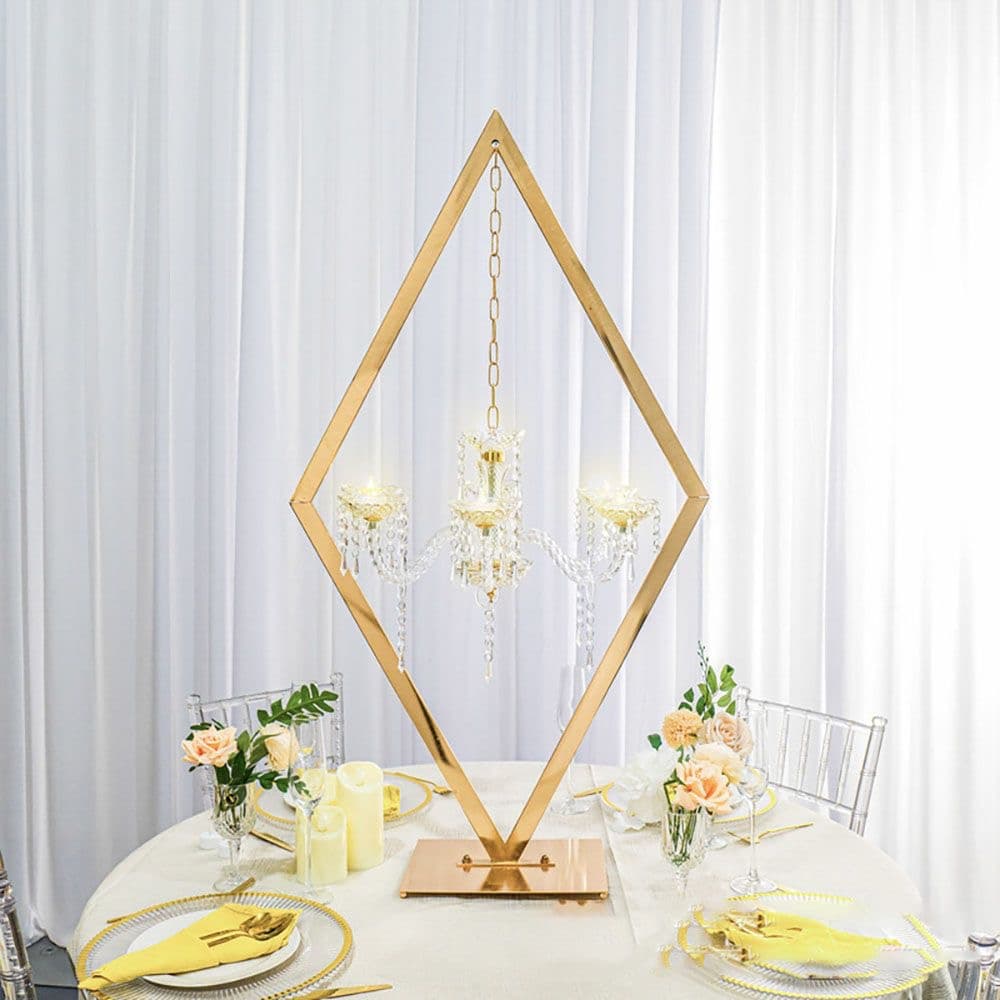 48" Tall Diamond Metal Candelabra