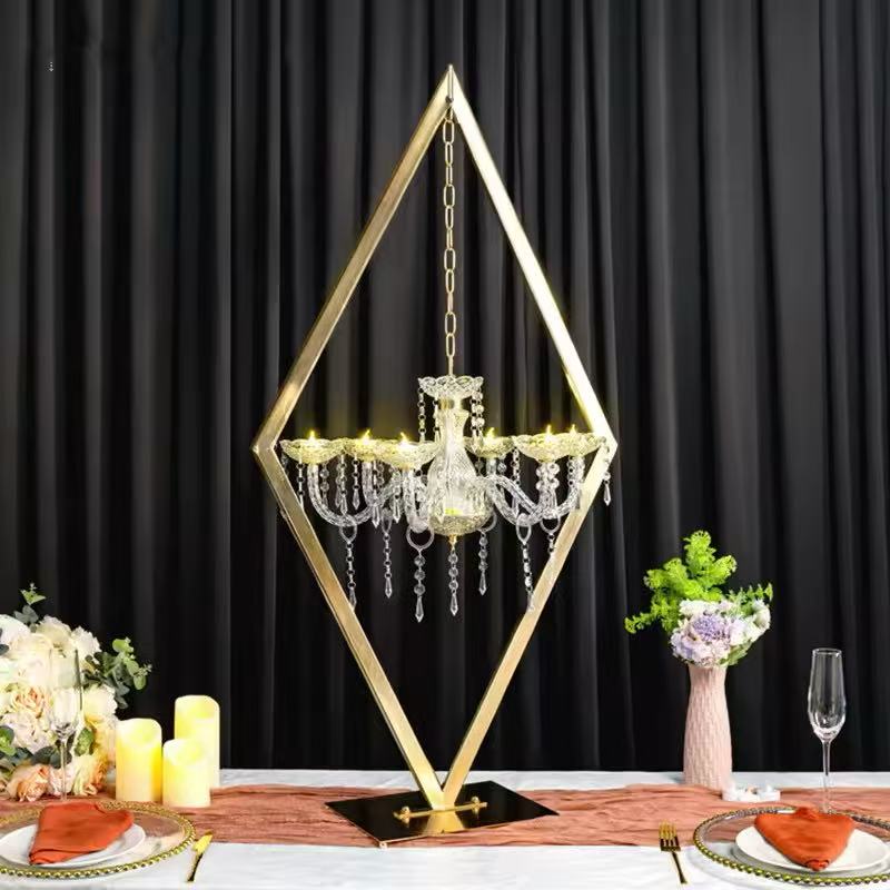 48" Tall Diamond Metal Candelabra