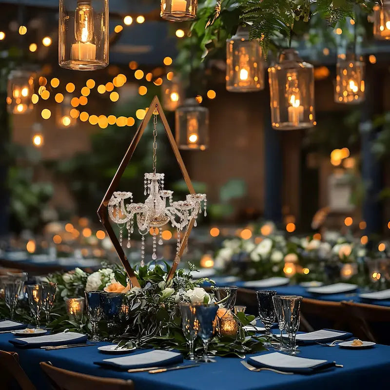 48" Tall Diamond Metal Candelabra