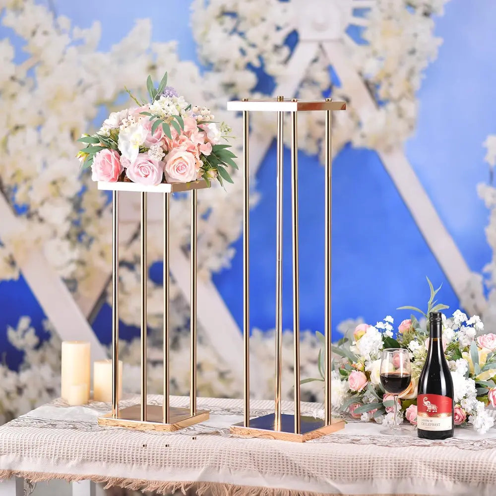 Heavy Duty Electroplated Gold Wedding Flower Stands