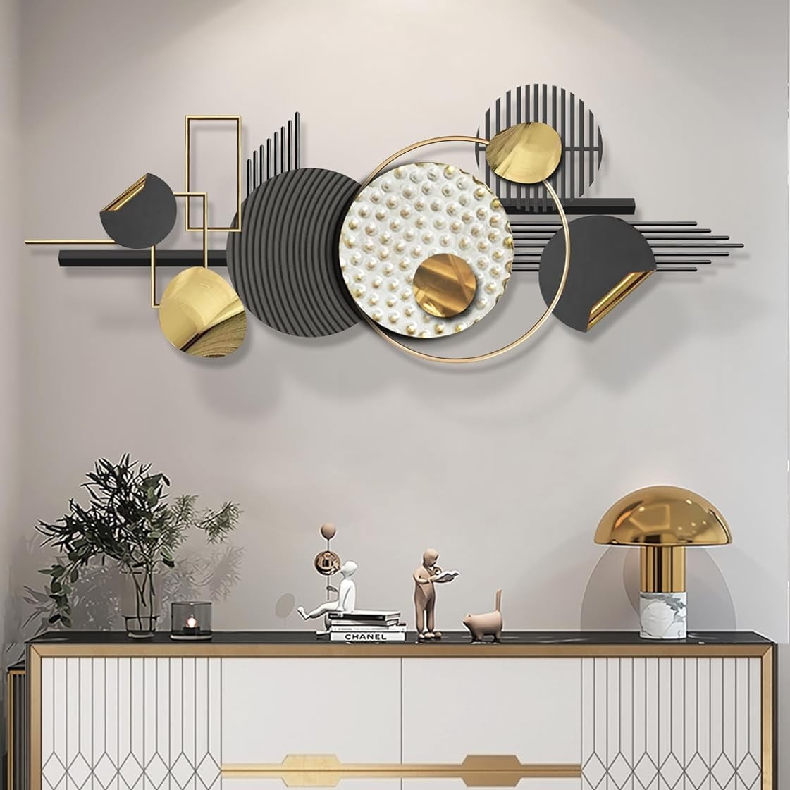 3D Geometric Metal Wall Art Home Decor