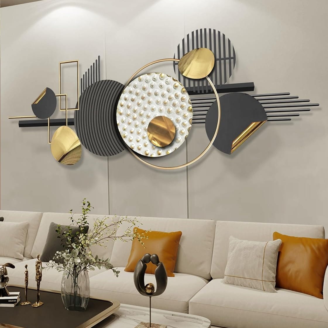 3D Geometric Metal Wall Art Home Decor