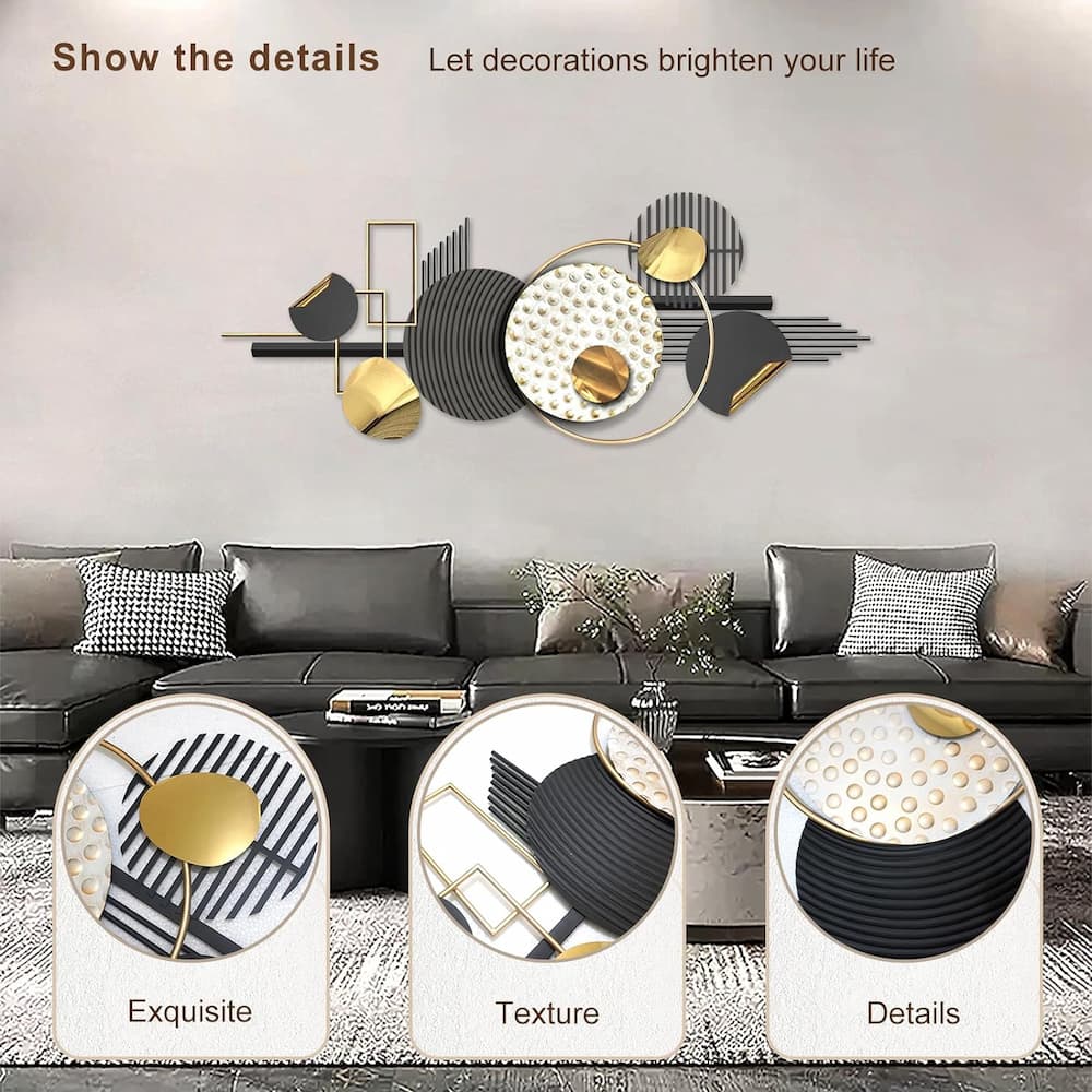 3D Geometric Metal Wall Art Home Decor